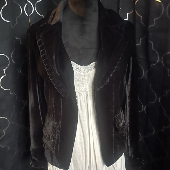 GNW Black Velvet Women's Blazer - Picture 1 of 3
